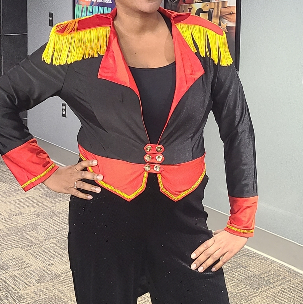 Black and Red Women's Jacket with Gold Accents - Picture 10 of 10